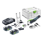 Festool VECTURO OSC 18 E-Basic Set akumulatorowe narzędzie oscylacyjne 18 V Starlock Max Brushless + 2x akumulator 4,0 Ah + szybka ładowarka + systainer