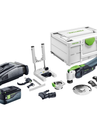 Festool VECTURO OSC 18 E-Basic Set akumulatorowe narzędzie oscylacyjne 18 V Starlock Max Brushless + 1x akumulator 5,0 Ah + szybka ładowarka + systainer