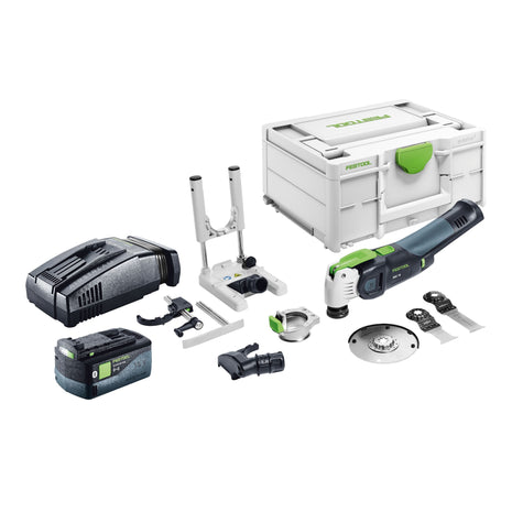 Festool VECTURO OSC 18 E-Basic Set akumulatorowe narzędzie oscylacyjne 18 V Starlock Max Brushless + 1x akumulator 5,0 Ah + szybka ładowarka + systainer