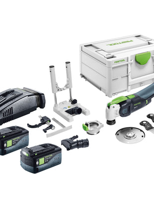 Festool VECTURO OSC 18 E-Basic Set Akku Oszillierer 18 V Starlock Max Brushless + 2x Akku 5,0 Ah + Schnellladegerät + Systainer