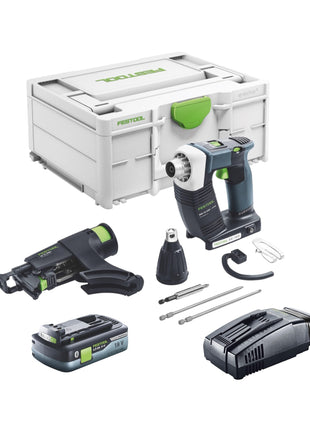 Festool DURADRIVE DWC 18-4500 Atornillador de construcción básico a batería 18 V 14 Nm sin escobillas + 1x batería 4,0 Ah + cargador rápido + systainer