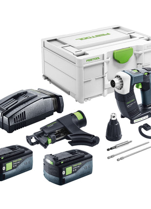 Festool DURADRIVE DWC 18-2500 Basic akumulatorowa wkrętarka budowlana 18 V 18 Nm bezszczotkowa + 2x akumulator 5,0 Ah + szybka ładowarka + systainer