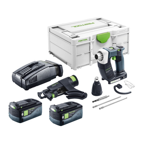 Festool DURADRIVE DWC 18-2500 Basic akumulatorowa wkrętarka budowlana 18 V 18 Nm bezszczotkowa + 2x akumulator 5,0 Ah + szybka ładowarka + systainer