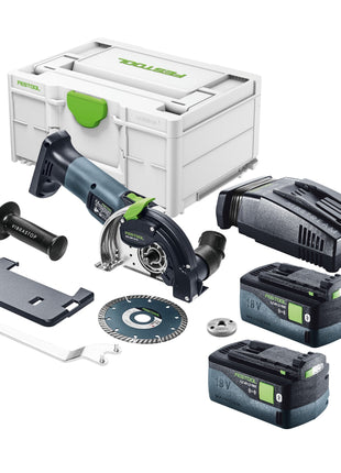 Festool DSC-AGC 18-125 FH EB-Basic Akku Freihandtrennsystem 18 V 125 mm Brushless + 2x Akku 5,0 Ah + Schnellladegerät + Systainer