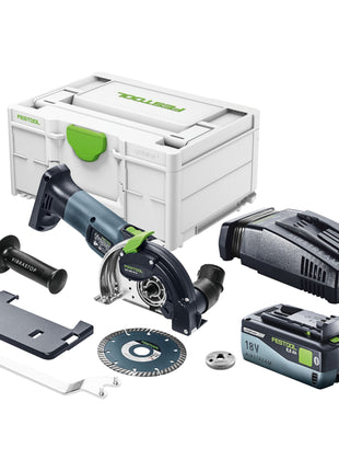 Festool DSC-AGC 18-125 FH EB-Basic sistema de separación de batería a mano alzada 18 V 125 mm sin escobillas + 1x batería 8,0 Ah + cargador rápido + systainer