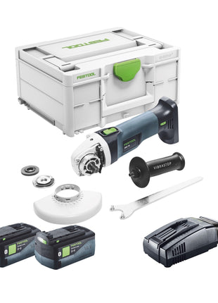 Festool AGC 18-125 EB-Basic Meuleuse d'angle sans fil 18 V 125 mm Brushless + 2x batterie 5,0 Ah + chargeur rapide + Systainer