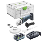 Festool AGC 18-125 EB-Basic Meuleuse d'angle sans fil 18 V 125 mm Brushless + 1x batterie 8,0 Ah + chargeur rapide + Systainer