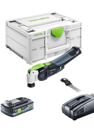 Festool VECTURO OSC 18 E-Basic akumulatorowe narzędzie oscylacyjne 18 V Starlock Max Brushless + 1x akumulator 4,0 Ah + szybka ładowarka + systainer