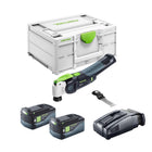 Oscilador de batería Festool VECTURO OSC 18 E-Basic 18 V Starlock Max Brushless + 2x baterías 5,0 Ah + cargador rápido + systainer