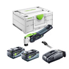 Festool VECTURO OSC 18 Basic akumulatorowe narzędzie oscylacyjne 18 V Starlock Max Brushless + 2x akumulator 8,0 Ah + szybka ładowarka + ładowarka sieciowa