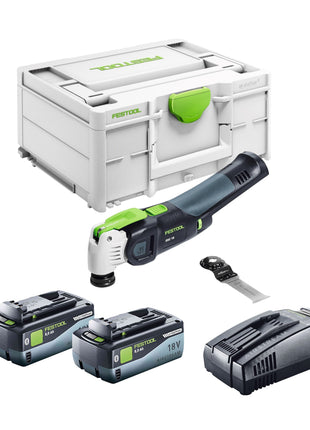 Festool VECTURO OSC 18 E-Basic Oscillateur sans fil 18 V Starlock Max Brushless + 2x batterie 8,0 Ah + chargeur rapide + Systainer