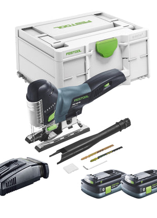 Festool CARVEX PSC 420 EB-Basic Scie sauteuse pendulaire sans fil 18 V 120 mm Brushless + 2x batterie 4,0 Ah + kit de charge rapide + Systainer