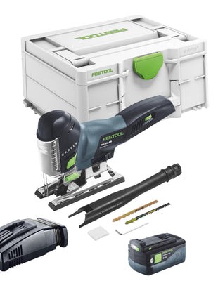 Festool CARVEX PSC 420 EB-Basic Scie sauteuse pendulaire sans fil 18 V 120 mm Brushless + 1x batterie 5,0 Ah + kit de charge rapide + Systainer