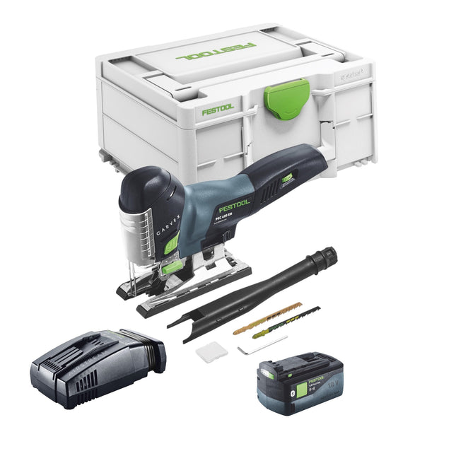 Festool CARVEX PSC 420 EB-Basic akumulatorowa wyrzynarka wahadłowa 18 V 120 mm bezszczotkowa + 1x akumulator 5,0 Ah + szybka ładowarka + systainer