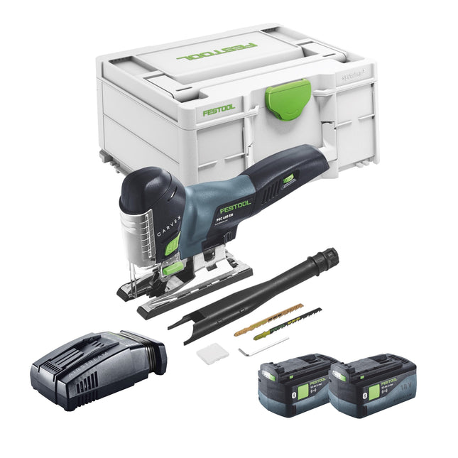 Festool CARVEX PSC 420 EB-Basic akumulatorowa wyrzynarka wahadłowa 18 V 120 mm bezszczotkowa + 2x akumulator 5,0 Ah + szybka ładowarka + systainer