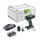 Festool T 18+3 Basic Akku Bohrschrauber 18 V 50 Nm Brushless + 1x Akku 4,0 Ah + Schnellladegerät + Systainer