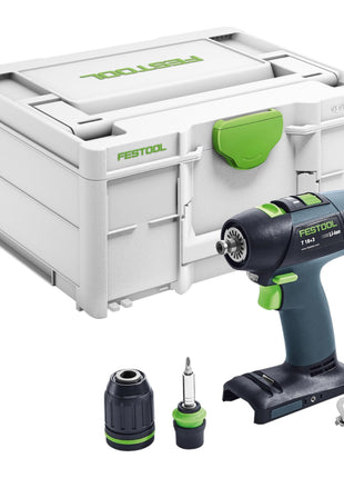 Festool T 18+3 Basic akumulatorowa wiertarko-wkrętarka 18 V 50 Nm bezszczotkowa + 2x akumulator 4,0 Ah + szybka ładowarka + systainer