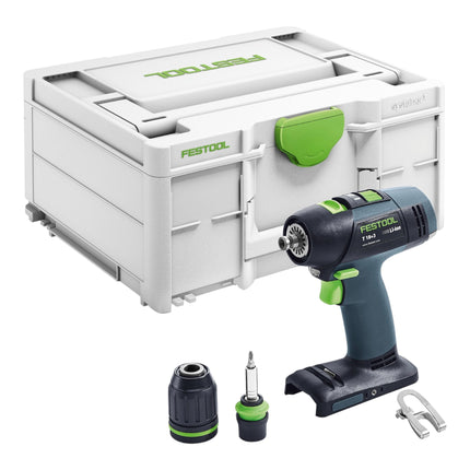 Festool T 18+3 Basic akumulatorowa wiertarko-wkrętarka 18 V 50 Nm bezszczotkowa + 2x akumulator 4,0 Ah + szybka ładowarka + systainer