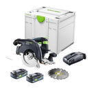 Festool HKC 55 EB-Basic akumulatorowa pilarka tarczowa 18 V 160 mm bezszczotkowa + 2x akumulator 4,0 Ah + szybka ładowarka + Systainer