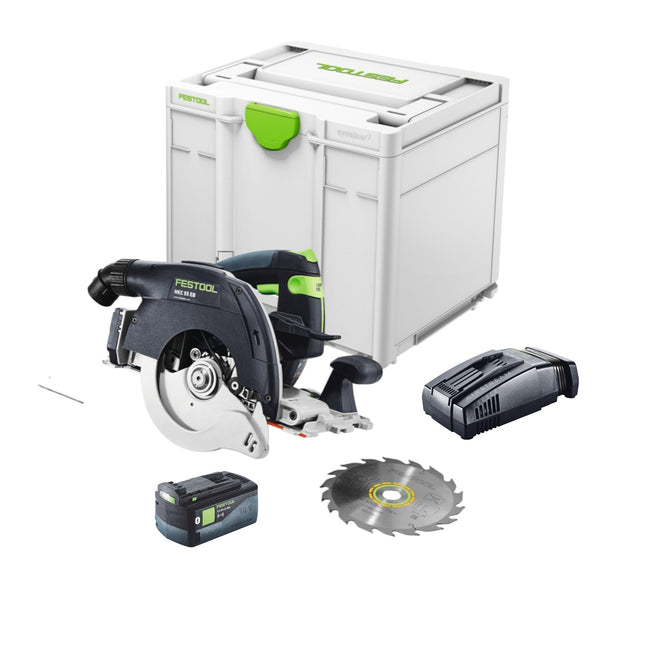 Festool HKC 55 EB-Basic akumulatorowa pilarka tarczowa 18 V 160 mm bezszczotkowa + 1x akumulator 5,0 Ah + szybka ładowarka + systainer