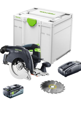 Festool HKC 55 EB-Basic sierra circular de mano a batería 18 V 160 mm sin escobillas + 1x batería 8,0 Ah + cargador rápido + systainer