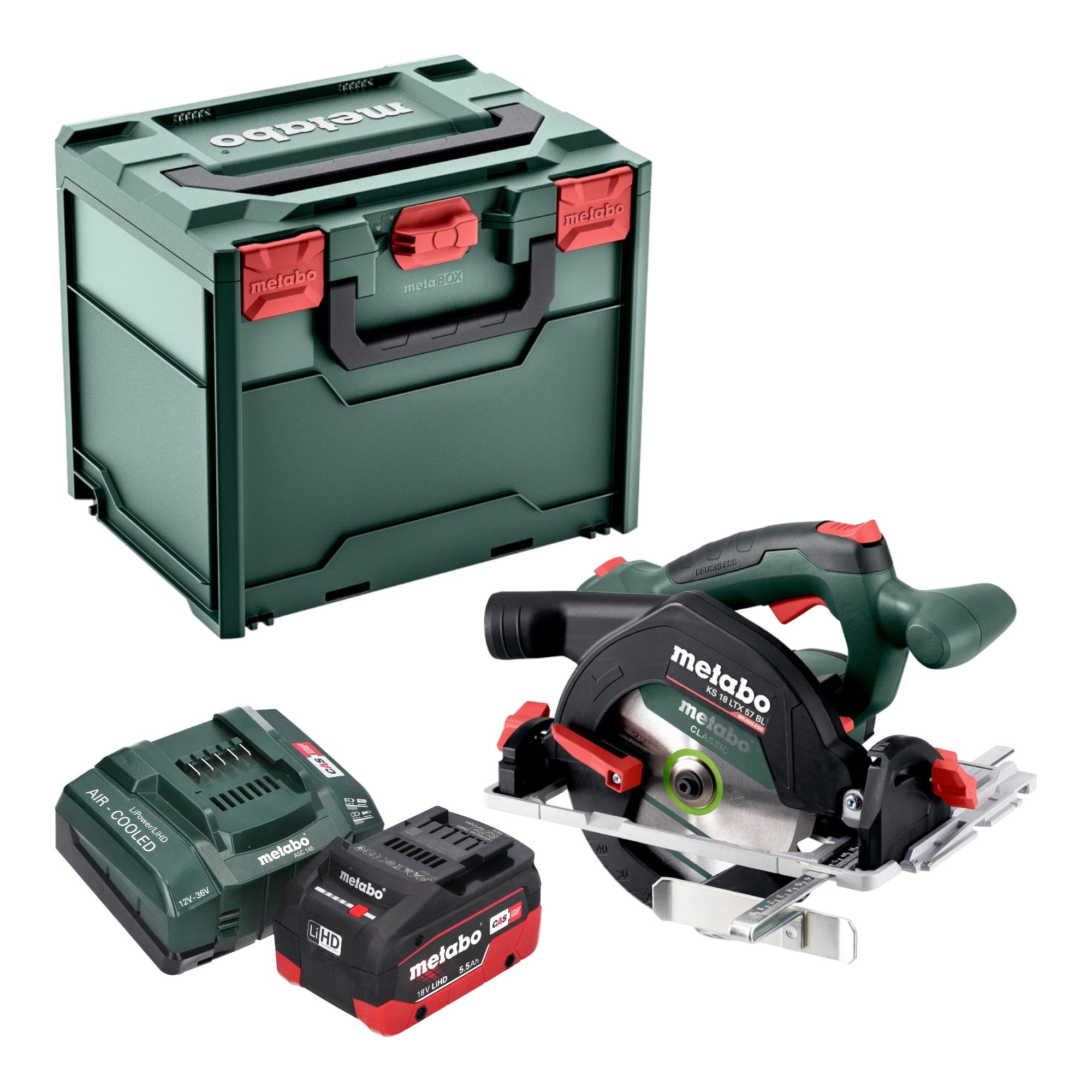 Metabo KS 18 LTX 57 BL Akku Handkreissaege 18 V 57 mm 1x LiHD Akku 5 5 Ah Ladegeraet Metabox 0 - toolbrothers