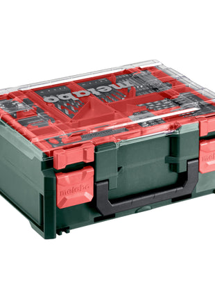 Metabo SB 18 L Set akumulatorowa wiertarko-wkrętarka udarowa 18 V 50 Nm ( 602317710 ) + 2x akumulator 2,0 Ah + ładowarka + 78-częściowy warsztat mobilny + walizka