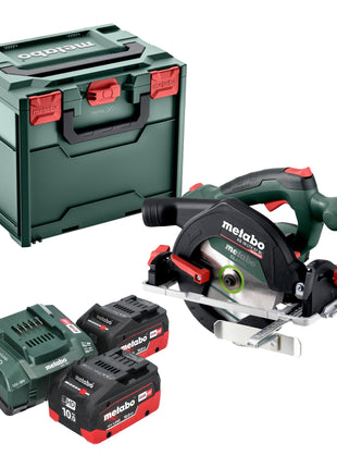 Metabo KS 18 LTX 57 BL Scie circulaire portative sans fil 18 V 57 mm + 2x batterie LiHD 10,0 Ah + chargeur + Metabox