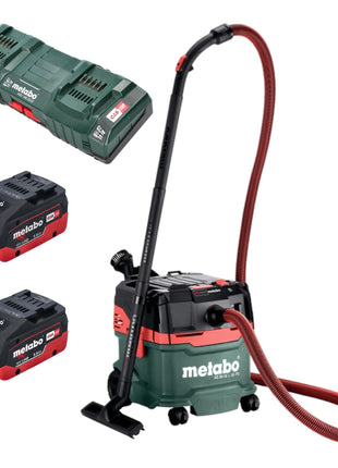 Metabo AS 36 18 L 20 PC bezprzewodowy odkurzacz do pracy na mokro/sucho 36 V ( 2x 18 V ) 20 L + 2x akumulator LiHD 5,5 Ah + podwójna ładowarka