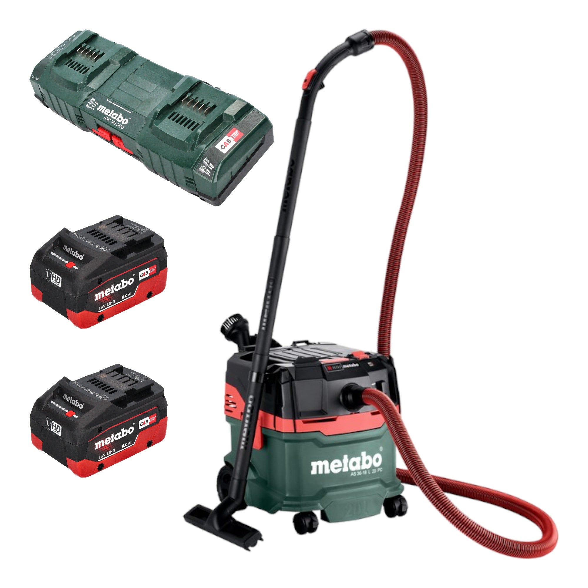 Metabo AS 36 18 L 20 PC Akku Nass Trocken Sauger 36 V 2x 18 V 20 L 2x LiHD Akku 8 0 Ah Doppelladegeraet 0 - toolbrothers