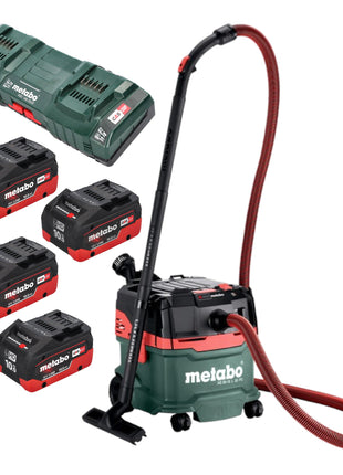 Metabo AS 36 18 L 20 PC Aspirateur eau et poussières sans fil 36 V ( 2x 18 V ) 20 L + 4x batterie LiHD 10,0 Ah + chargeur double