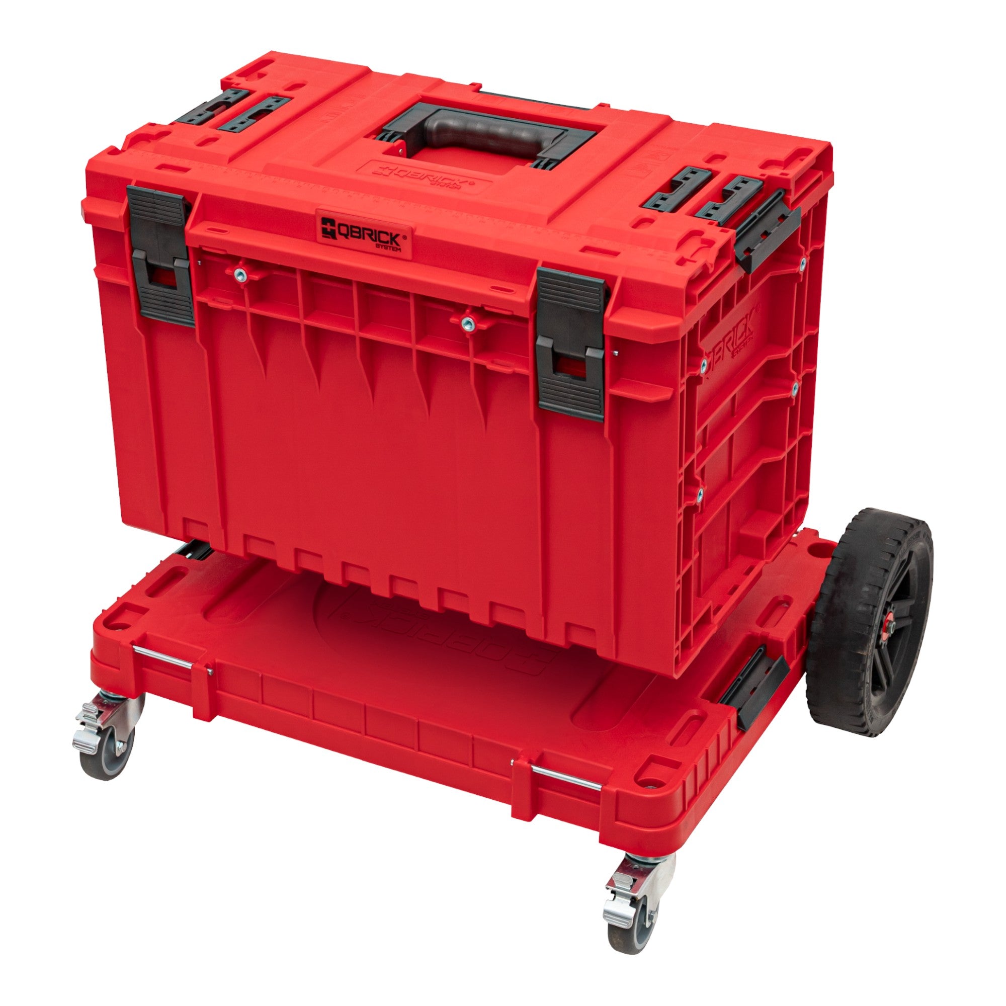 Qbrick System ONE Transportplattform 2 0 Allterrain RED Ultra HD 750 x 542 x 223 mm 120 kg mit Schwenkraedern aus Metall und Bremse 4 - toolbrothers