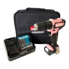 Makita HP 333 DSAP1 Akku Schlagbohrschrauber 12 V 30 Nm Pink 1x Akku 2 0 Ah Ladegeraet Tasche  0 - toolbrothers