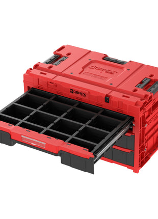 Qbrick System ONE Drawer 3 Toolbox 2.0 Red Ultra HD Toolbox 587 x 380 x 340 mm 27 l z trzema szufladami