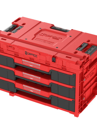 Qbrick System ONE Drawer 3 Toolbox 2.0 Red Ultra HD Toolbox 587 x 380 x 340 mm 27 l z trzema szufladami