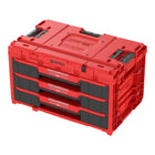 Qbrick System ONE Drawer 3 Toolbox 2.0 Red Ultra HD Toolbox 587 x 380 x 340 mm 27 l z trzema szufladami