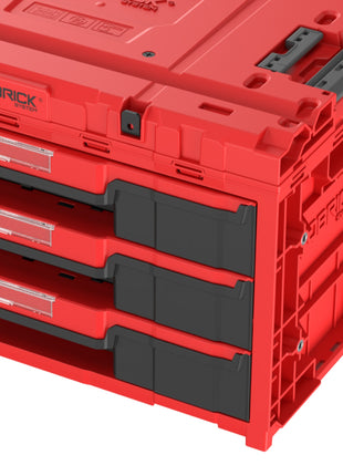 Qbrick System ONE Drawer 3 Toolbox 2.0 Red Ultra HD Toolbox 587 x 380 x 340 mm 27 l z trzema szufladami