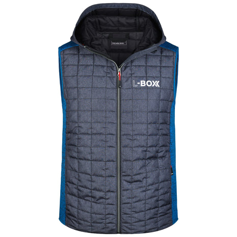 L-Boxx Gilet hybride en maille polaire pour homme - royal melange / anthracite melange taille L