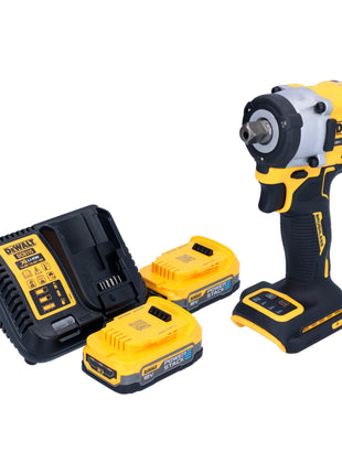 Llave de impacto a batería DeWalt DCF 922 E2 18 V 406 Nm 1/2" sin escobillas + 2x baterías Powerstack 1,7 Ah + cargador