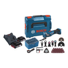 Bosch GOP 18V-34 Professional Akumulatorowa przecinarka wielofunkcyjna 18 V Starlock Plus + 2x akumulator 2,0 Ah + ładowarka + 17 akcesoriów + L-Boxx