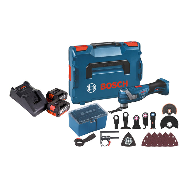 Bosch GOP 18V-34 Professional akumulatorowa przecinarka wielofunkcyjna 18 V Starlock Plus + 2x akumulator 3,0 Ah + ładowarka + 17 akcesoriów + L-Boxx