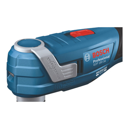 Bosch GOP 18V-34 Professional akumulatorowa przecinarka wielofunkcyjna 18 V Starlock Plus + 2x akumulator 3,0 Ah + ładowarka + 17 akcesoriów + L-Boxx