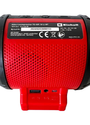 Einhell TC-SR 18 Li BT - Solo Akku Lautsprecher ( 4514150 ) 18 V Bluetooth AUX Solo - ohne Akku, ohne Ladegerät