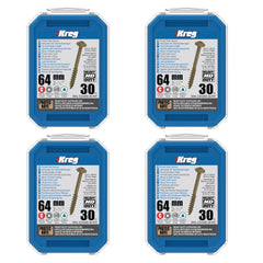 Kreg 4x HD Protec Kote Maxi Loc Taschenlochschrauben 64 mm 4x SML C2X250 30 INT Grobgewinde 120 Stueck 0 - toolbrothers