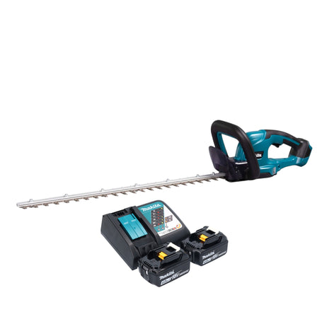 Cortasetos a batería Makita DUH 607 RM2 18 V 60 cm + 2x baterías 4,0 Ah + cargador