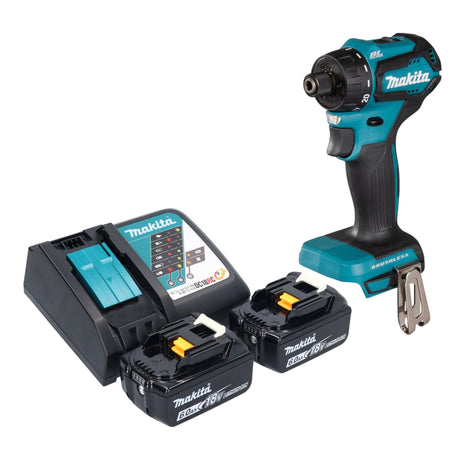 Makita DDF 083 RG akumulatorowa wiertarko-wkrętarka 18 V 40 Nm 1/4'' bezszczotkowa + 2x akumulator 6,0 Ah + ładowarka