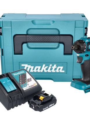 Makita DDF 083 RA1J Perceuse-visseuse sans fil 18 V 40 Nm 1/4'' Brushless + 1x batterie 2,0 Ah + chargeur + Makpac