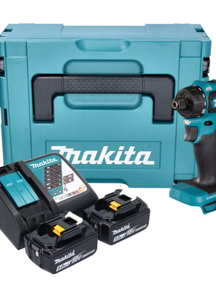 Makita DDF 083 RTJ Akku Bohrschrauber 18 V 40 Nm 1/4'' Brushless + 2x Akku 5,0 Ah + Ladegerät + Makpac