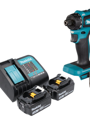 Makita DDF 083 SF akumulatorowa wiertarko-wkrętarka 18 V 40 Nm 1/4'' bezszczotkowa + 2x akumulator 3,0 Ah + ładowarka