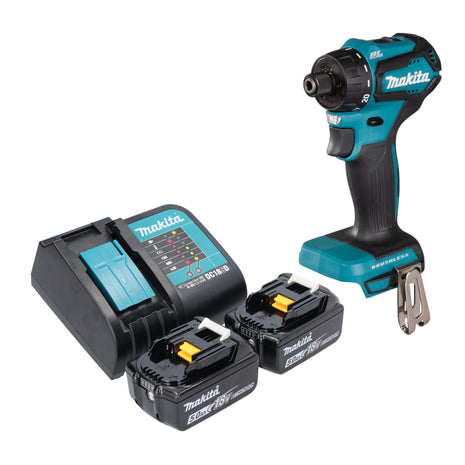 Makita DDF 083 ST akumulatorowa wiertarko-wkrętarka 18 V 40 Nm 1/4'' bezszczotkowa + 2x akumulator 5,0 Ah + ładowarka